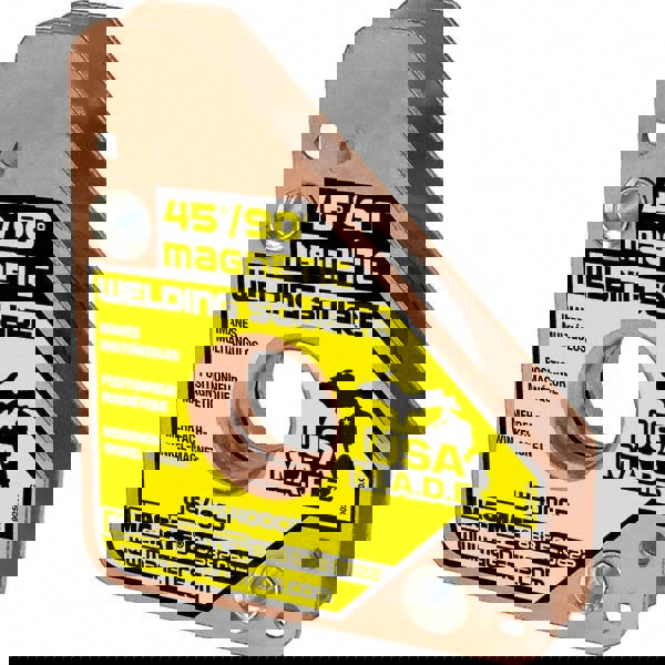 Magnetic Welding & Fabrication Squares; Holding Angle: 450; 900 ; Magnet Material: Ceramic ; Average Pull Force (Lb.): 38lb ; Maximum Pull Force (Lb.): 75lb; 34.02kg; 75.00 ; Includes: Large Finger Hole